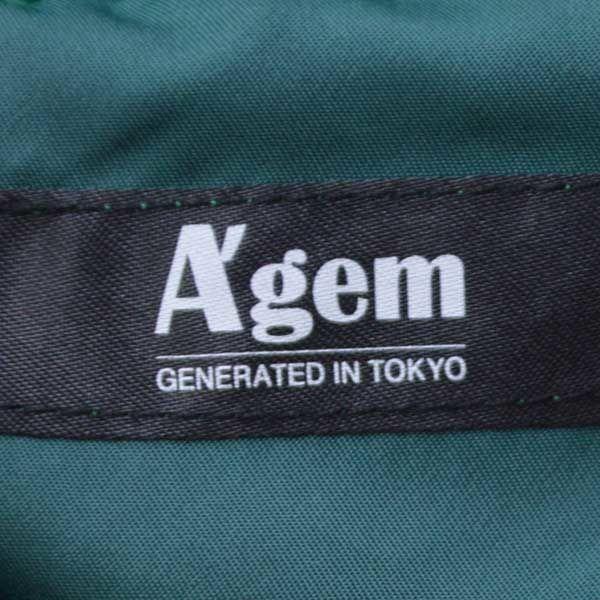 AGEM / 9　/　エージェム ◆スタジャン/合皮/ワッペン/グリーン×ホワイト/フリーサイズ メンズファッション 【古着】 【中古】 AGEM / 9 エージェム スタジャン/合皮/ワッペン/グリーン×ホワイト