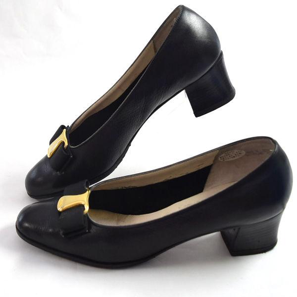 BALLY / バリー パンプス/レザーリボン/ゴールド金具/ブラック/サイズ3 