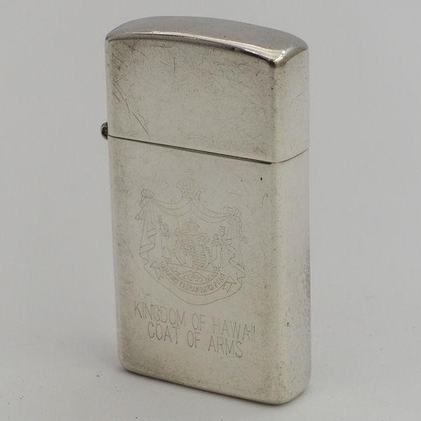 Zippo / ジッポ ◆ライター/スリム/スターリング/STERLING/KINGDOM OF HAWAII COAT OF ARMS メンズファッション 【中古】 ZIPPO（ジッポー） Zippo / ジッポ ライター/スリム/スターリング