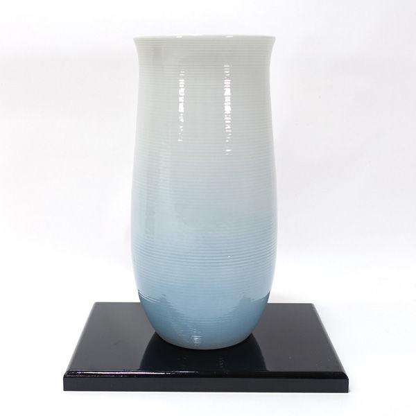 九谷焼 日展作家 吉右衛門 花器九谷焼/吉右衛門 千段巻飛翔 花瓶 40R-1
