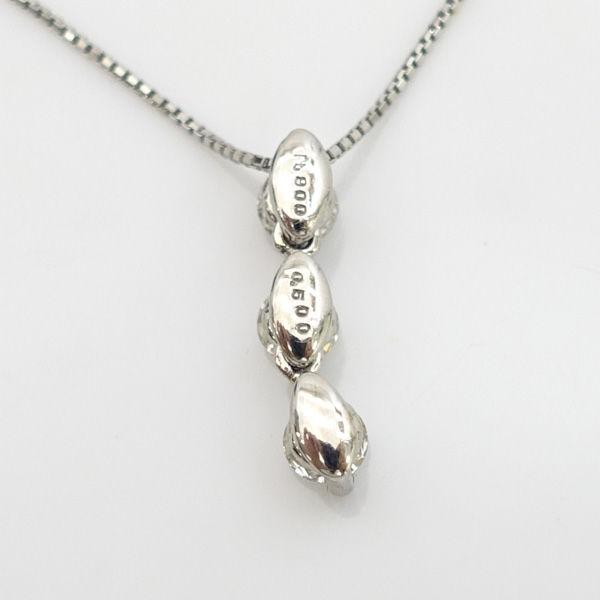 Pt900/850 トリロジー 3P ダイヤ ネックレス 0.50ct アジャスター付き  