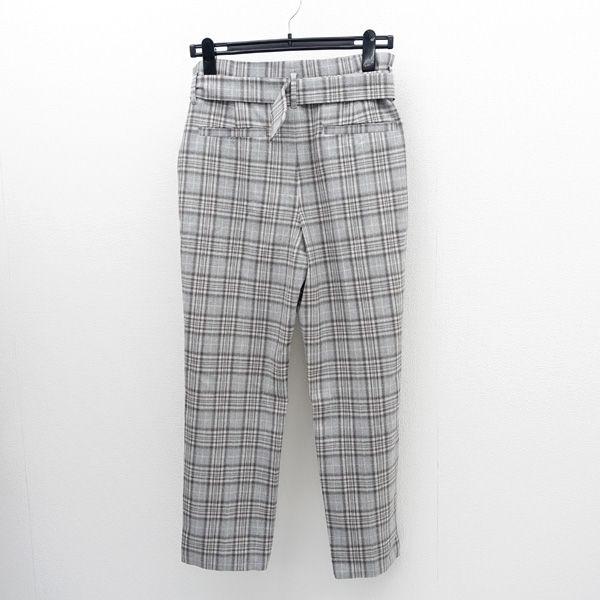 未使用 blancvert ブランベール グレンチェックパンツ ベルト付き blancvert bv cashmere / ブランベール カシミヤ ウールパンツ