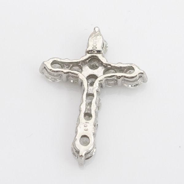 Pt1000 D計1.03ct 10ポイントダイヤ クロス ネックレストップ ブランド 