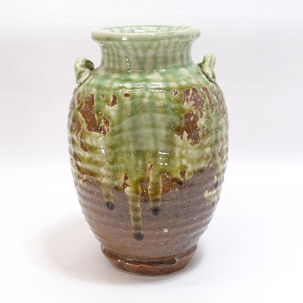 花器 信楽焼 双耳 在銘 H20cm 新品未使用 信楽焼 伸窯 花器信楽焼/耳付き 花瓶 ギフト 未使用 : ARCHERY - 通販
