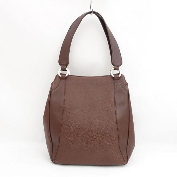 BVLGARI / ブルガリ ◆ロゴ MAEBEA トートバッグ レザー ブラウン ブランド【バッグ/バック/BAG/鞄/カバン】 【中古】 BVLGARI（ブルガリ） ロゴ MAEBEA トートバッグ レザー ブラウン