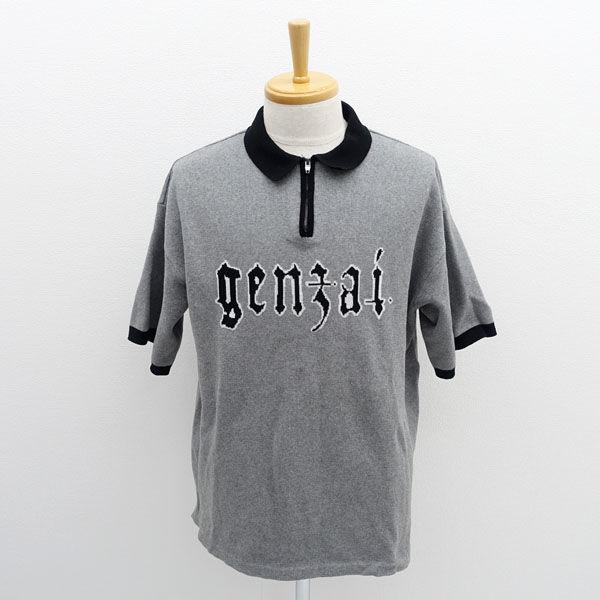 genzai / ゲンザイ ニットポロシャツ/knit polo/ハーフジップ/グレー 