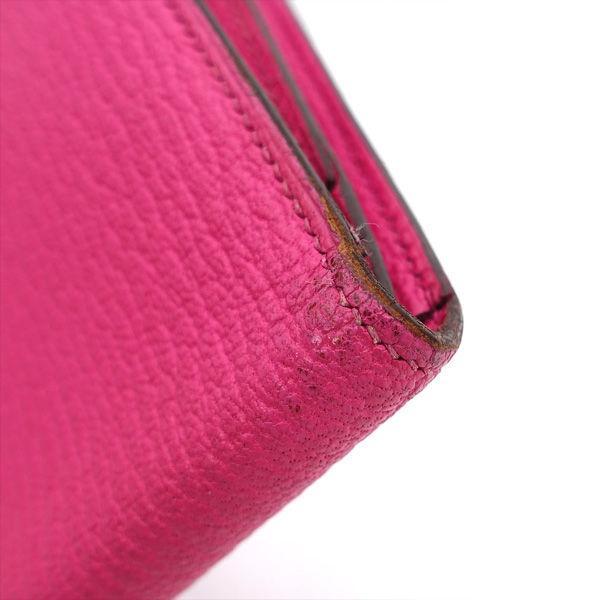 HERMES（エルメス） ベアンスフレ シルバー金具 N 長財布 ピンク