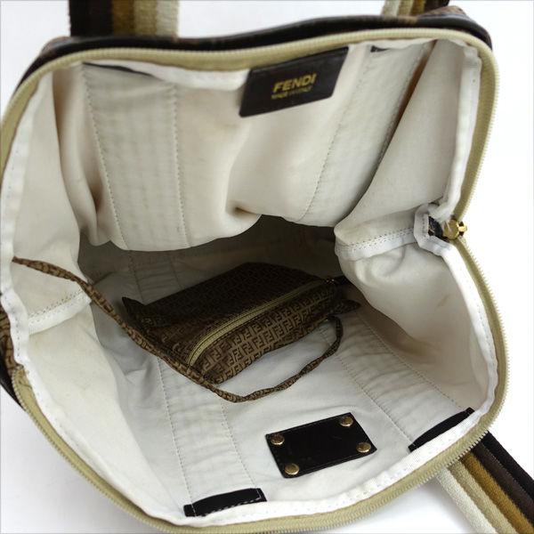 FENDI（フェンディ） ズッキーノ トートバッグ ポーチ付き ブラウン