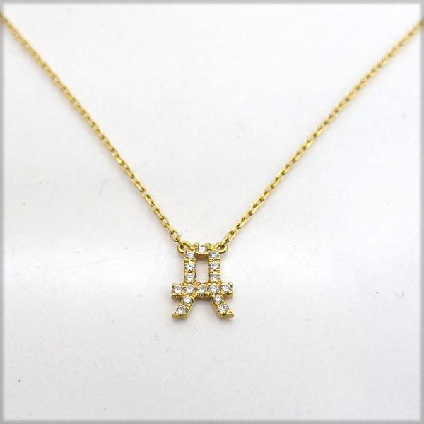 AHKAH アーカーK18 イニシャル Aネックレス