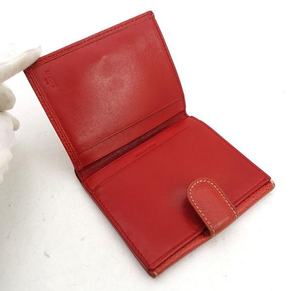 LOEWE（ロエベ） アナグラム Wホック 二つ折り財布 レッド レザー