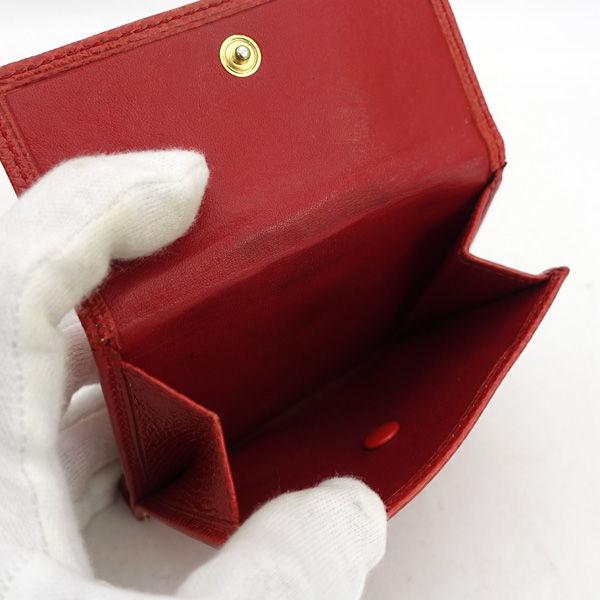 LOEWE（ロエベ） アナグラム Wホック 二つ折り財布 レッド レザー