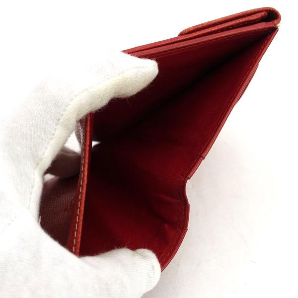 LOEWE（ロエベ） アナグラム Wホック 二つ折り財布 レッド レザー