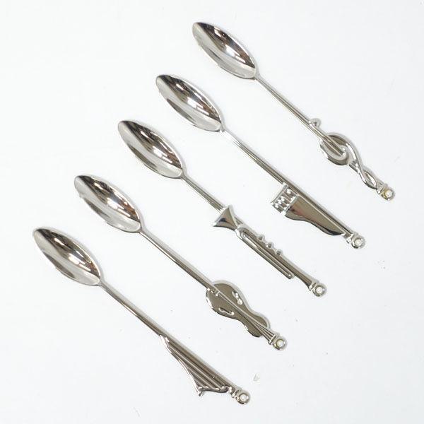 MIKIMOTO カトラリーミキモト/パール付き楽器のティースプーン(5P 