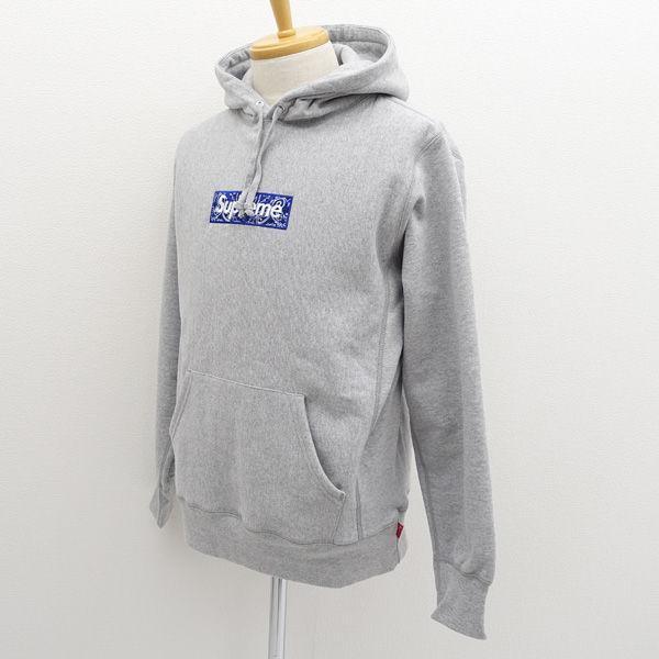 Supreme グレー パーカー　バンダナ柄　ボックスロゴ Supreme（シュプリーム） Bandana Box Logo Hooded Sweatshirt