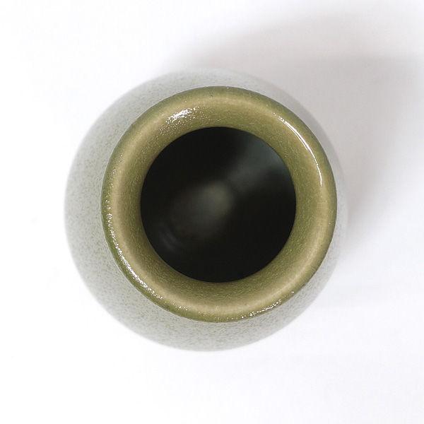京焼 山崎光洋作 ◇【花器】京焼/山崎光洋作 緑袖花瓶 華道具
