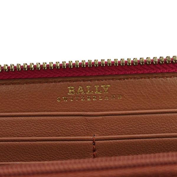 BALLY / バリー ラウンドファスナー 長財布/ロゴ/レザー/ピンク