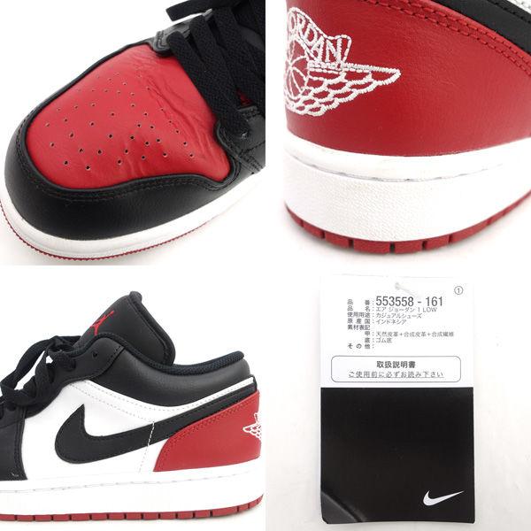 NIKE / ナイキ ◆エアジョーダン1 ロー/ブレッドトゥ/レッド×ブラック/27cm 553558-161 【メンズ/MEN/男性/ボーイズ/紳士】【靴/クツ/シューズ/SHOES】 メンズファッション【中古】 [0220522201] NIKE（ナイキ） エアジョーダン1 ロー/ブレッドトゥ/レッド×ブラック