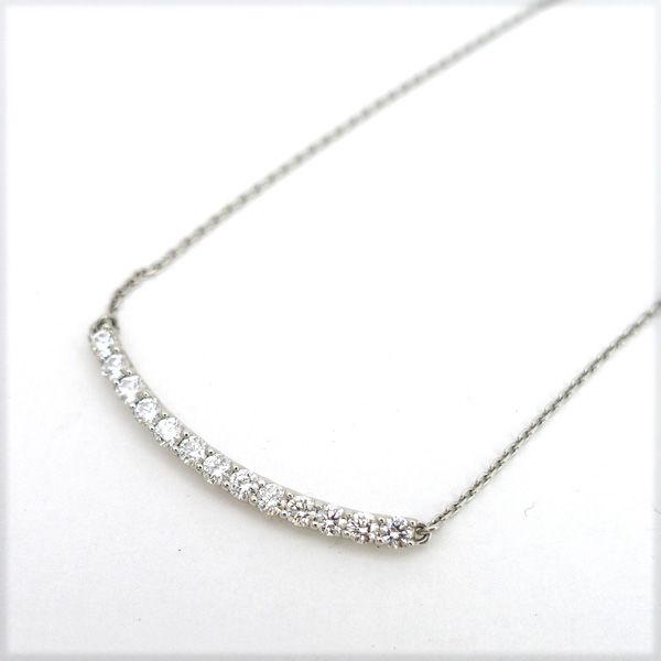 Pt900/850 ライン ネックレス ダイヤ 0.501ct アジャスター付き 
