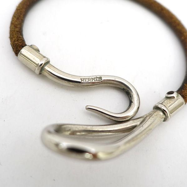 HERMES（エルメス） ジャンボ レザー シングル ブレスレット シルバー