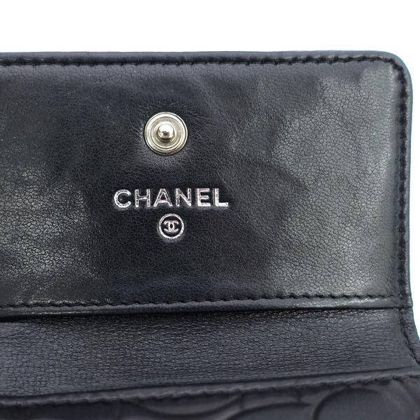 CHANEL（シャネル） ラムスキン ココ カメリア Wホック 三つ折り