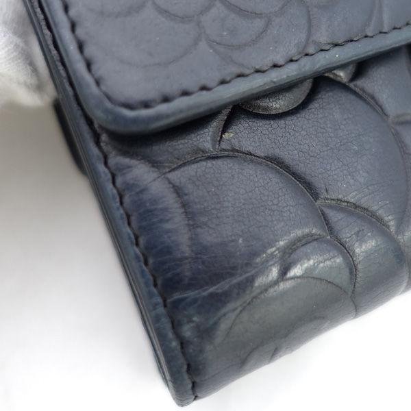 CHANEL（シャネル） ラムスキン ココ カメリア Wホック 三つ折り