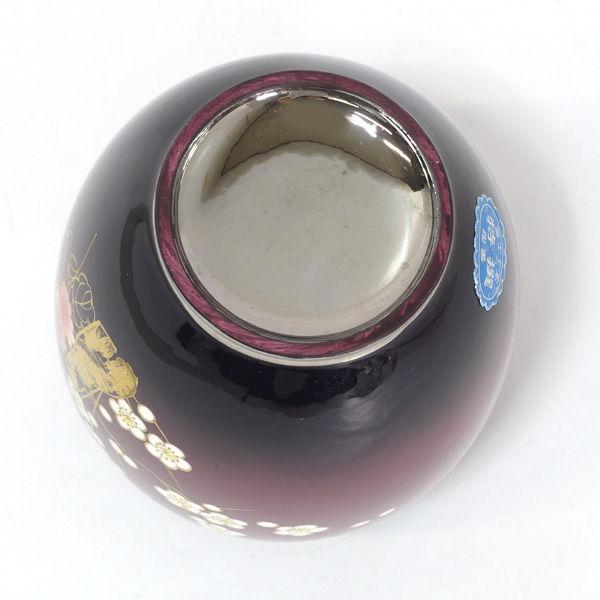 富士七宝陶器 花器富士七宝陶器/紅白梅 金彩花瓶 ギフト 中古