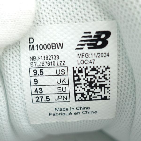New Balance（ニューバランス） スニーカー/1000/レザー/ホワイト/27.5