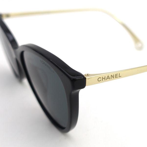 CHANEL ブラック サングラス ゴールドロゴ　新品未使用 CHANEL（シャネル） サングラス サイドロゴ ブラック ゴールドカラー