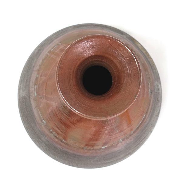 備前焼 石田安弘 花器備前焼/石田安弘 備前焼舟徳利 花器 中古