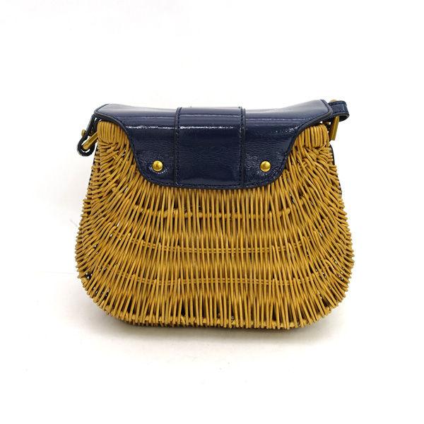 TORY BURCH（トリーバーチ） カゴバッグ ストロー ゴールドロゴ 2WAY