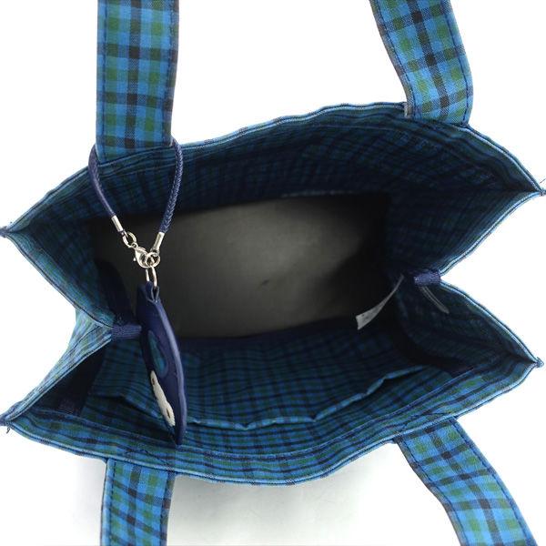 ファミリア（Familiar） トートバッグ/チェック柄/ネイビー レディース