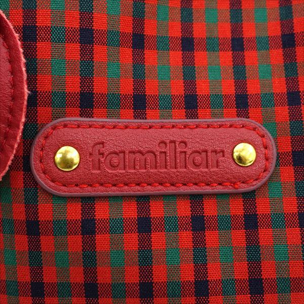 familiar / ファミリア トートバッグ/チェック柄/レッド レディース