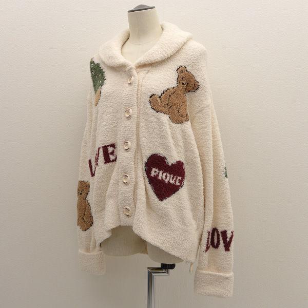 gelato pique ジェラートピケベアジャガードカーディガン gelato pique（ジェラートピケ） ジャガードショールカーディガン