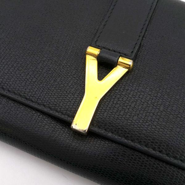 【希少】サンローラン　長財布　Yロゴ　ブラック　ゴールド金具 ブランド 販売】ブラック×ゴールド金具が高級感たっぷり✨サンローラン