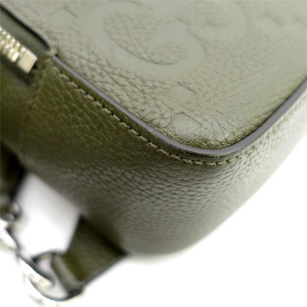 GUCCI（グッチ） ジャンボGG スリングバッグ カーキ エンボスレザー
