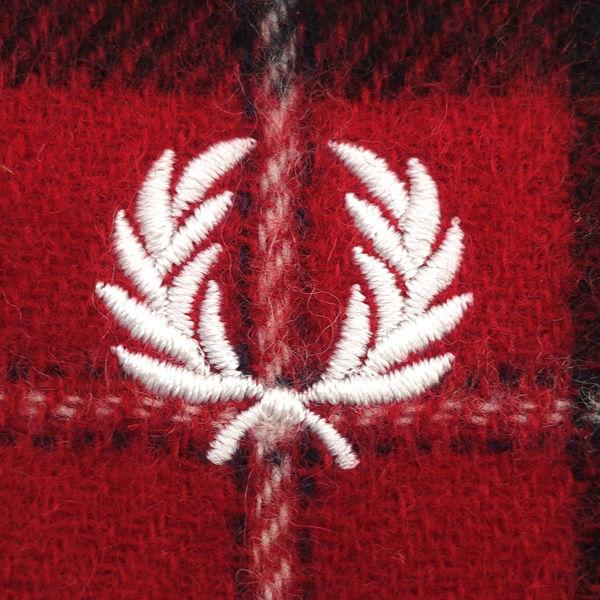 FRED PERRY（フレッドペリー） マフラー/チェック柄/カシミヤ混/レッド