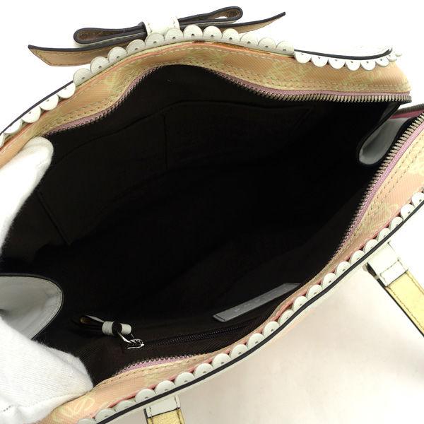 LOEWE（ロエベ） リボン アナグラム バッグ ピンク チャーム付き