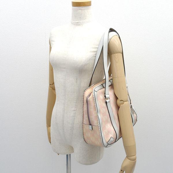 LOEWE / ロエベ ◆リボン アナグラム バッグ ピンク チャーム付き 【バッグ/バック/BAG/鞄/カバン】 ブランド【中古】 [0220553219] LOEWE（ロエベ） リボン アナグラム バッグ ピンク チャーム付き