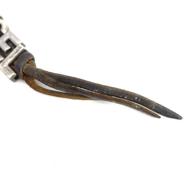 ディーゼル　キーホルダー　レザー　ブラウン　新品未使用品 DIESEL（ディーゼル） キーホルダー/ロゴ/スカル/レザー/シルバー