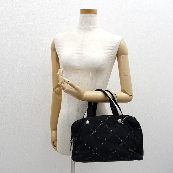 CHANEL シャネル 旧トラベルライン ボストンバッグ ハンドバッグ ブラック CHANEL（シャネル） 旧トラベルライン ミニボストン ハンドバッグ