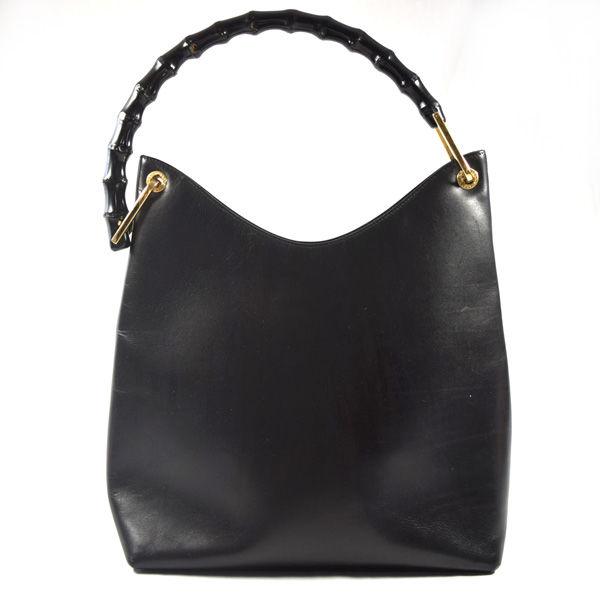 GUCCI（グッチ） バンブー ハンドバッグ レザー ブラック 001 2002