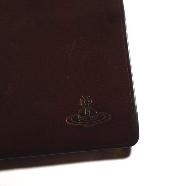 Vivienne Westwood / ヴィヴィアンウエストウッド ■ オーブ 二つ折り長財布 キャンバスレザー 茶 財布 / サイフ / ウォレット / wallet /  ブランド 中古 [0990008958] Vivienne Westwood（ヴィヴィアンウエストウッド） オーブ 二つ折り長