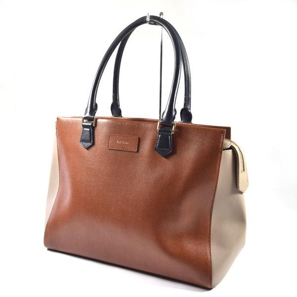 Paul Smith / ポールスミス □ トートバッグ ブラウン グレー レザー