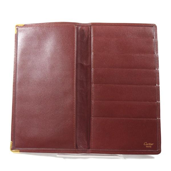 Cartier / カルティエ 財布 札入れ レザー ボルドー ブランド Cartier / カルティエ 財布 札入れ レザー ボルドー ブランド