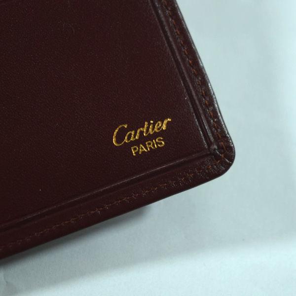 Cartier / カルティエ 財布 札入れ レザー ボルドー ブランド 中古 