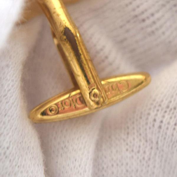 Christian Dior / クリスチャンディオール  カフス カフリンクス ゴールドカラー ブラック 中古  [0990011270] Christian Dior / クリスチャンディオール カフス カフリンクス