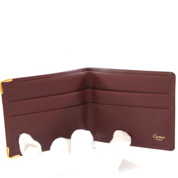 Cartier / カルティエ 二つ折り財布 札入れ ボルドー ブランド Cartier / カルティエ 二つ折り財布 札入れ ボルドー ブランド