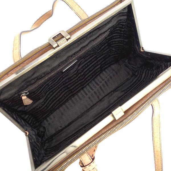 PRADA / プラダ ハンドバッグ ペッカリー ベージュ ピッグスキン 
