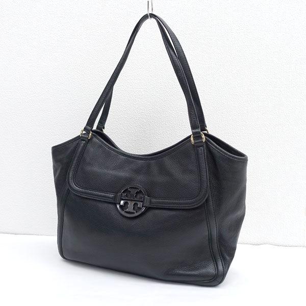 TORY BURCH / トリーバーチ ■セミショルダーバッグ　レザー　ブラック HSP-057 ブランド【バック/BAG/鞄/カバン】 【中古】 TORY BURCH（トリーバーチ） セミショルダーバッグ レザー ブラック