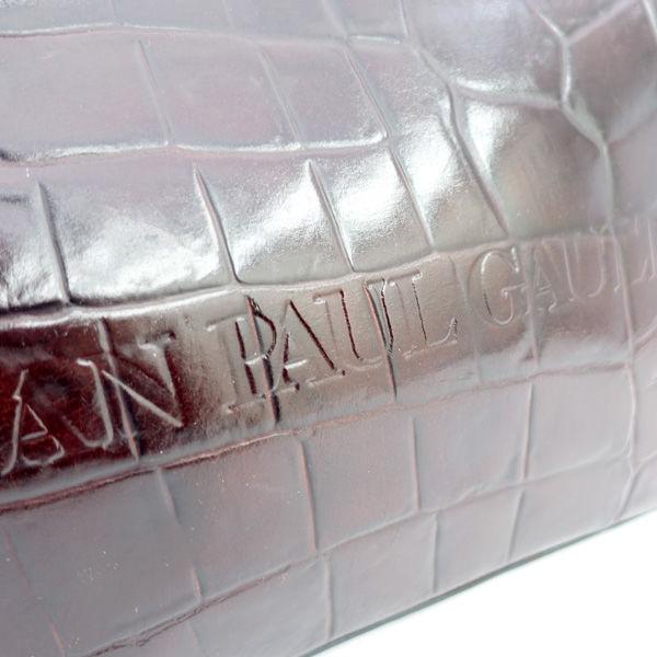【良品】ジャンポールゴルチエ クロコ型押し ハンドバッグ 2way ブラウン Jean Paul Gaultier（ジャンポール・ゴルチエ） JEAN PAUL GAULTIER